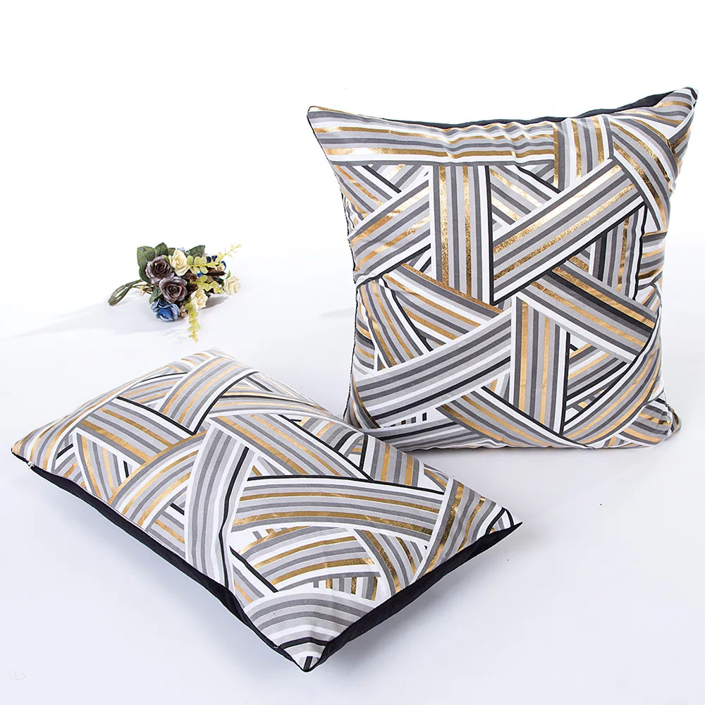 New Year decoration Gold Foil Printing Pillow Case Sofa Waist Throw Cushion Cover Home Decor Christmas Decorations For Home#CG1