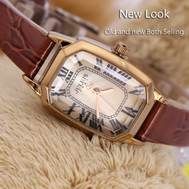 Женские часы в стиле ретро с перламутром дамские Julius японские кварцевые модные