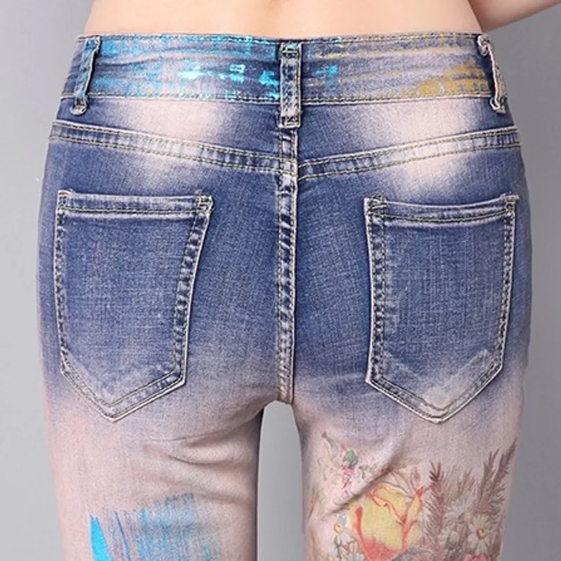 Новинка Лидер продаж модные брюки до щиколотки с цветочным принтом в стиле