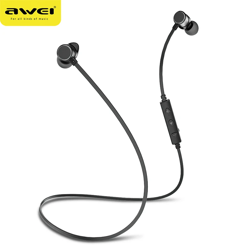 AWEI WT10 Bluetooth наушники, беспроводные наушники, гарнитура для телефона, шейные спортивные наушники CSR Bluetooth V4.2, шлем, наушник