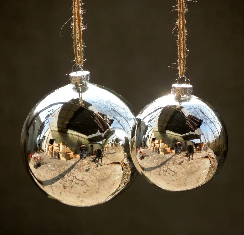 Диаметр = 8 см серебряные рождественские подвесные лампы с гальваническим