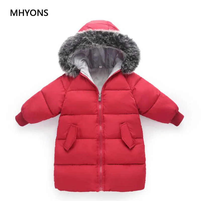 MHYONS 2018 New Kids Winter Jacket Baby Outerwear Girls Coat Boys Jackets Coats Thick Warm Children Hooded Cotton Down | Мать и ребенок