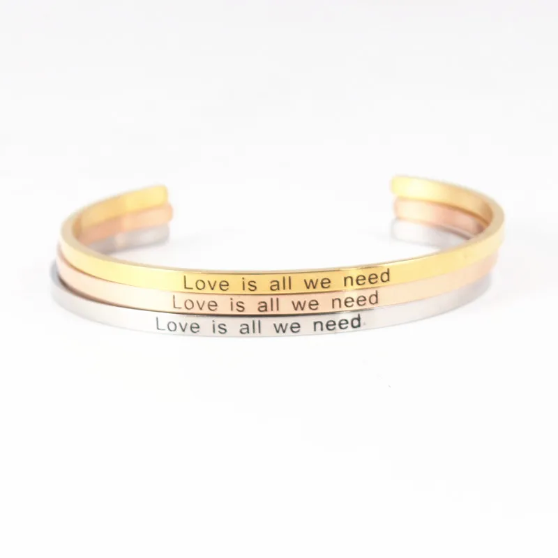 &quotLove is all we need&quot настраиваемый из нержавеющей стали вдохновляющая цитата ручная