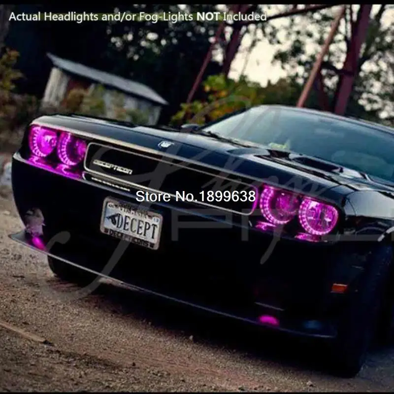 Для 08 14 Dodge Challenger w/o Pro Плазменные кольца гало голова Ангельские Глазки RGB