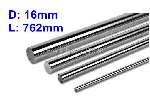 

2pcs/lot D16mm L762mm linear shaft 16mm LM Shaft diameter 762mm long for LM16UU 16mm linear ball bearing linear smooth rod