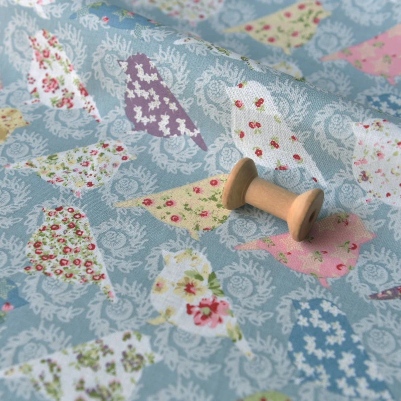 

Cotton and Ramie Fabric with Wind and Broken Flowers and Birds