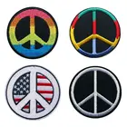 Вышивка, Приклеивание утюгом, патчи мира и любви, радужные черные вышитые значки США для сумок, джинсов, шляп, футболок, сделай сам, Аппликации, рукоделие
