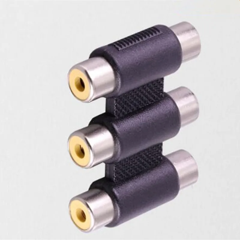 Бесплатная доставка 10 шт. 3-полосный разъем RCA 3 xRCA гнездо для гнездовая