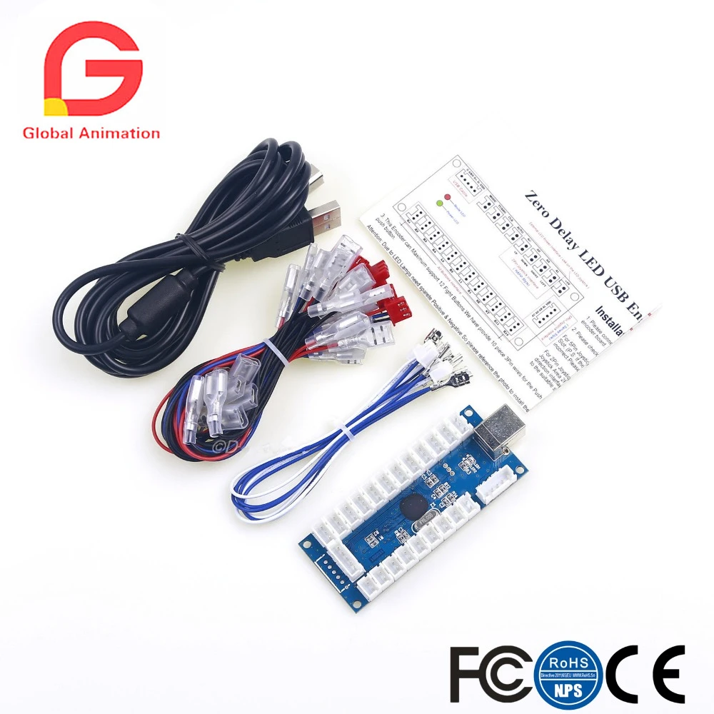 Аркада DIY Kit запчасти USB контроллер для ПК 8 способов управления палкой +