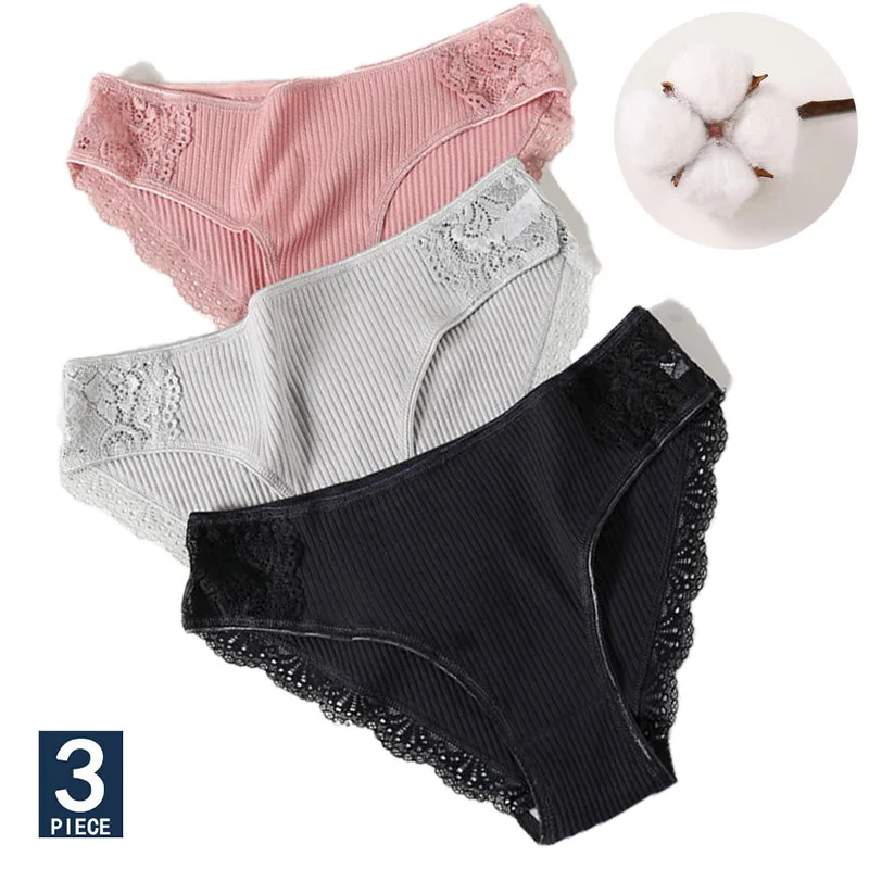 Cotton 3 шт хлопковое нижнее белье женские трусики набор удобные трусы цветочные
