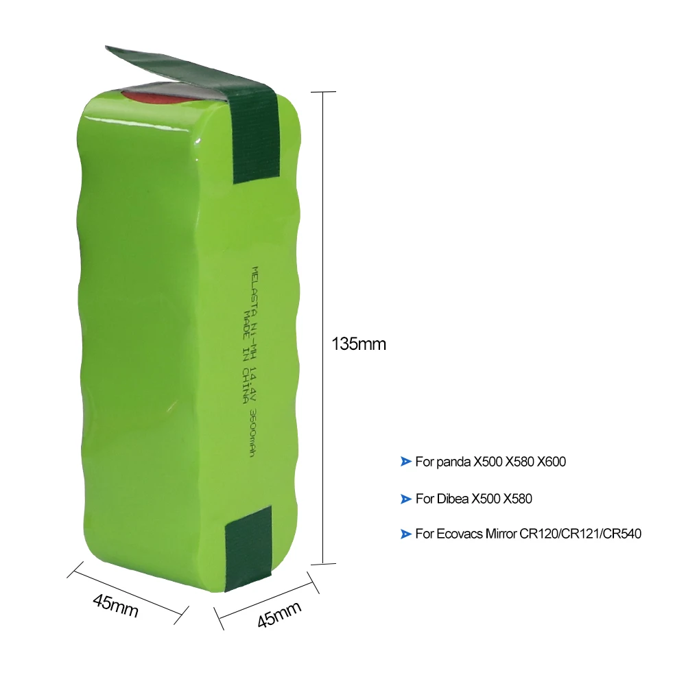 NI-MH 14.4V 3600mAh Battery for panda X500 X600 Replacement battery Ecovacs Mirror CR120 Vacuum cleaner Dibea X580 | Электроника