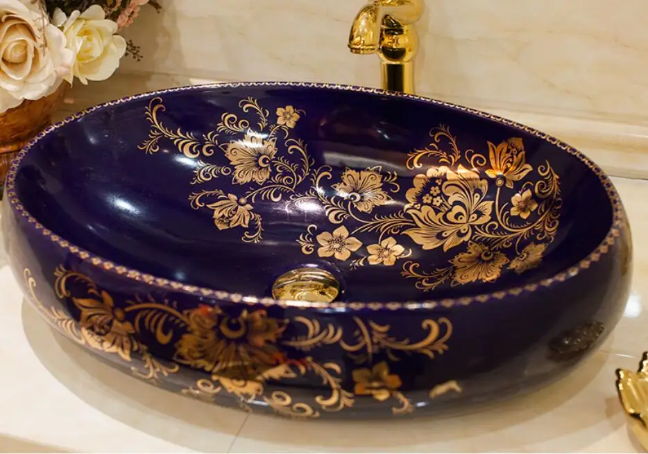 Фарфоровая гардеробная овальная раковина Lavabo столешница для ванной комнаты