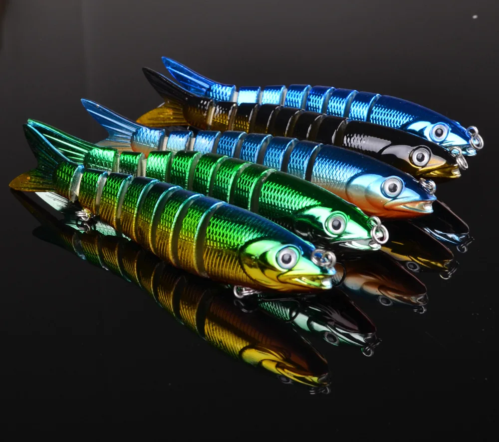 

1pc 6 Sections 4 type Fishing Lure 19g/13.5cm Swim bait Fishing bait 6# Hook Fishing Tackle peche free shipping