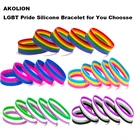 ЛГБТ Прайд Радужный пансекал ассиональный поляризационный браслет для женщин и мужчин, ювелирные изделия, силиконовый браслет, 10 шт. SLP-0001