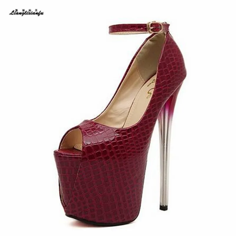 LLXF zapatos/Большие размеры: 34 48 49 50 соблазнительные прозрачные туфли на тонком