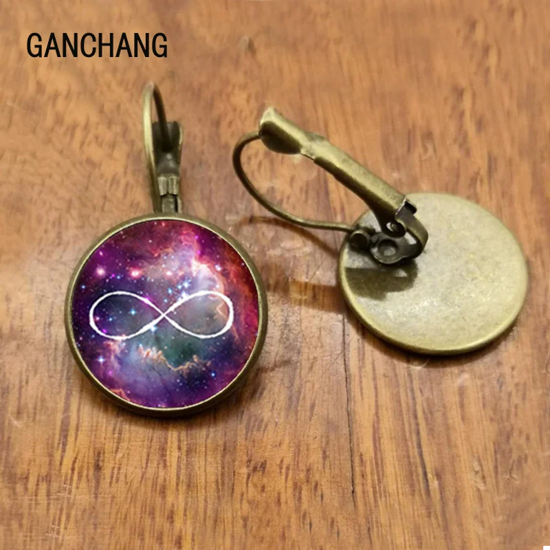 Небула Infiniti серьги с фотографией круглые стеклянные |