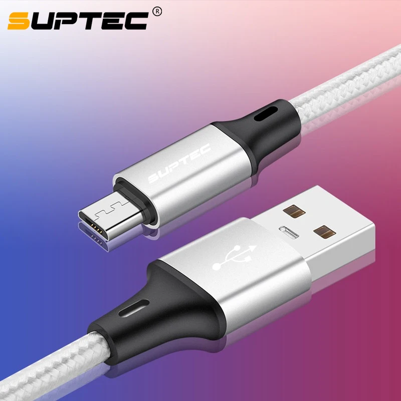 Кабель Micro USB SUPTEC 2 м для быстрой зарядки Xiaomi Redmi Note 5 Pro Android|Кабели мобильных