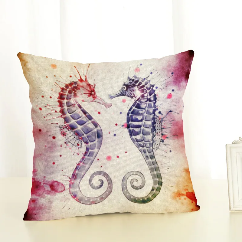 Фабричные Прямые хлопковые льняные подушки морской жизни диван дома большие на