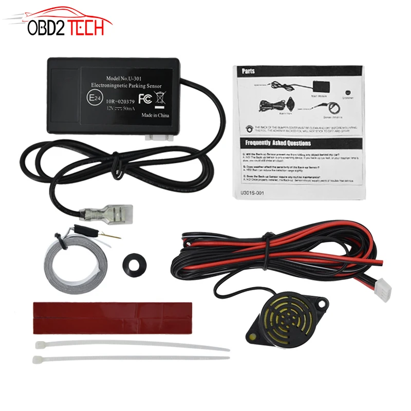 Черный Автомобильный датчик парковки U301 радар заднего хода с зуммером без