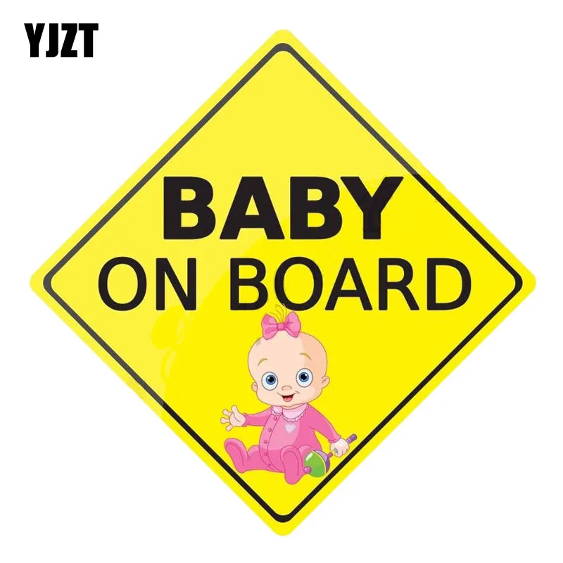 YJZT 14CMX14CM ребенок на борту интересные Предупреждение ющие знаки