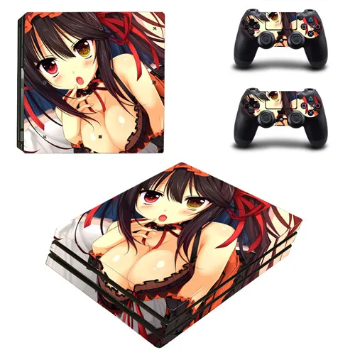 YSP4P-0509 Милая девушка Tokisaki Kurumi PS4 Pro наклейка для кожи наклейка для консоли playstation 4 и 2 контроллера PS4 Pro наклейка для кожи виниловая - Цвет: YSP4P-0509
