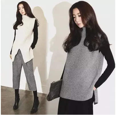 2019 осень и зима новый женский безрукавный жилет Корейская версия свитер с