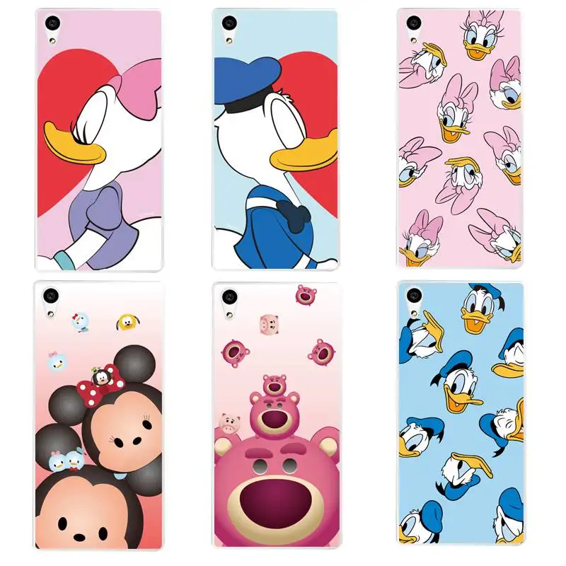 Мягкий прозрачный ТПУ чехол для телефона Sony Z2 Z3 Z4 Z5 C3 C4 C5 Minnie Micky с принтом защитный