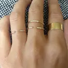Простое минимальное ювелирное изделие, открытое регулируемое кольцо золотого цвета с фианитами, простое нежное кольцо для девушек и женщин, дешево