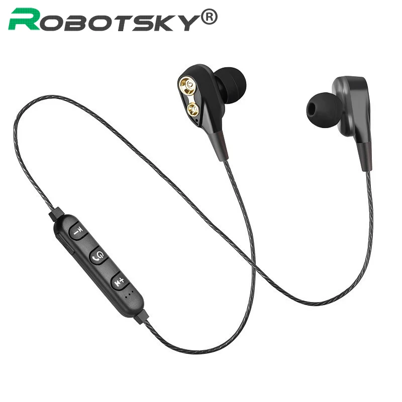 S10, двойные динамические Bluetooth наушники, 5,0, тяжелые басы, Беспроводные спортивные наушники, IPX5, водонепроницаемая гарнитура с микрофоном для телефона