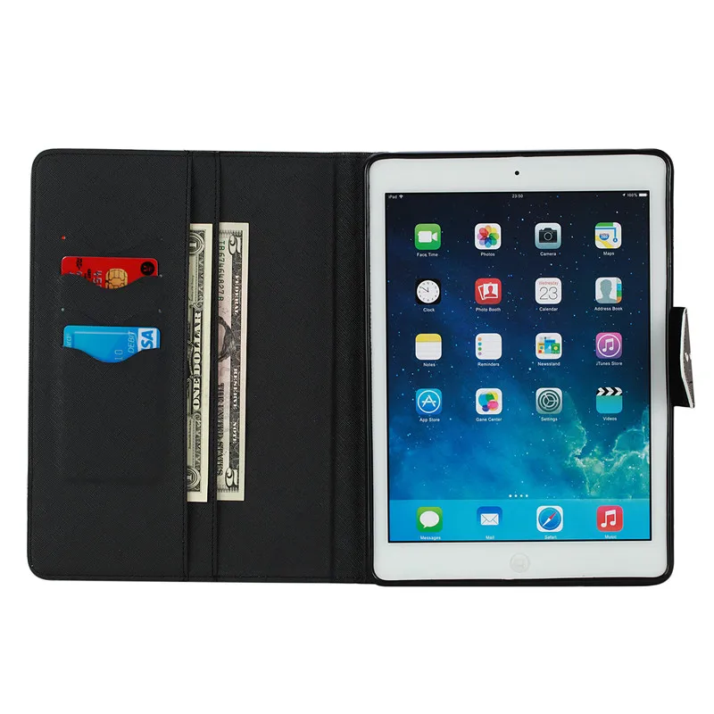 Wekays для Apple Ipad Air Ipad 5 с милым рисунком кота кожи(полиуретан) с откидной крышкой с функцией подставки чехол для IPad Air IPad 5 IPad5 9," Чехол для планшета