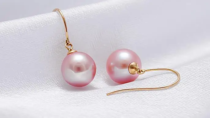 CHARMING PAIR OF AAA10-11MM SOUTH SEA LAVENDER PEARL EARRING 14K MENTAL | Украшения и аксессуары