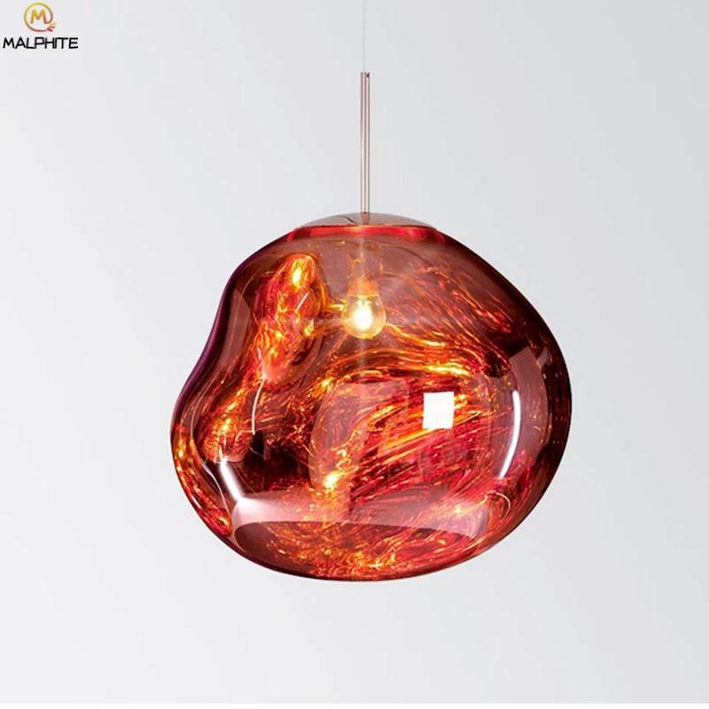 Скандинавский подвесной светильник из выдувного стекла в форме лавы Droplight