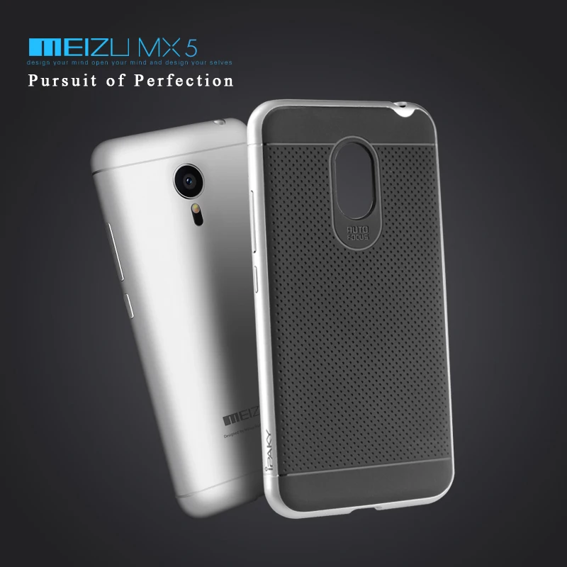 Meizu mx5 оригинал бренда iPaky Роскошная Броня пластиковая рамка Матовая силиконовая