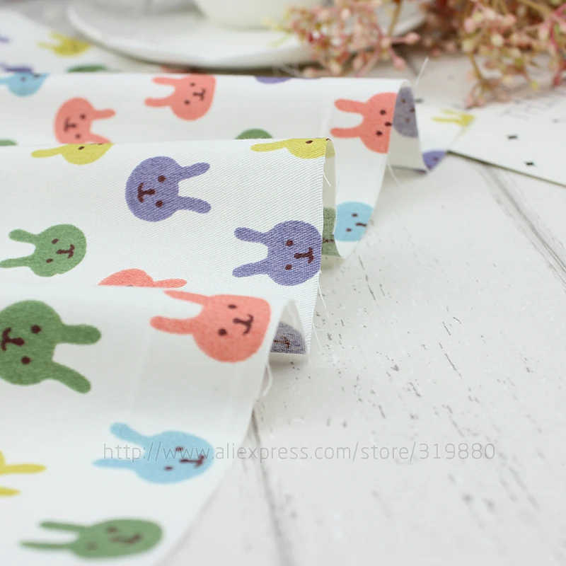 Хлопковая ткань с принтом кролика Лоскутные материалы для шитья стеганое одеяло