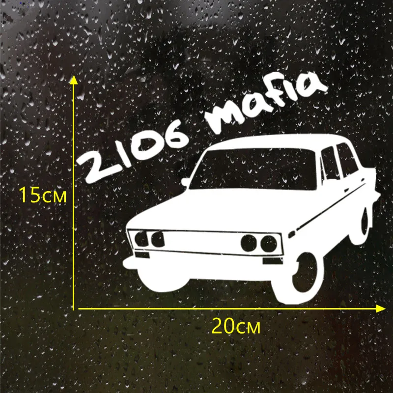 

CK2236#15*20cm VAZ 2106 Mafia funny car sticker vinyl decal silver/black car auto stickers for car bumper window