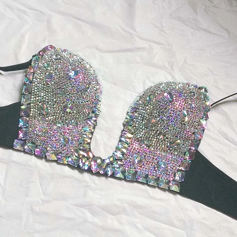 Черный Венера каникулы Алмаз комплект бикини bling stones сексуальный женский купальник Стразы купальный костюм куртка для зрелых женщин бюстгальтер для плавания - Цвет: Черный