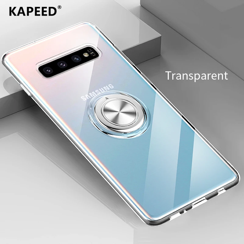 For Samsung Galaxy S10 S9 S8 Plus Magnetic Ring Transparent Soft Silicone Phone Cover Case Note 8 9 S10e Coqa | Мобильные телефоны