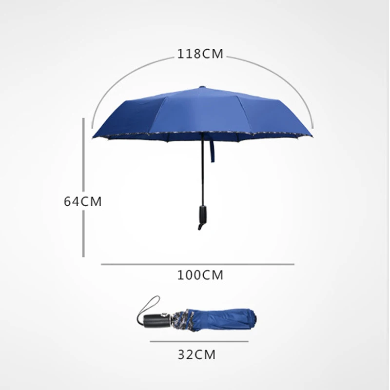 Британский стиль фирменный складной зонт для дождливой погоды женский