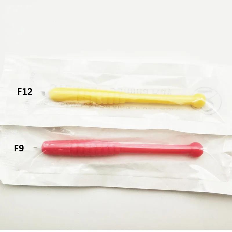 F 9pins 12pin U18 blades 18 pins Sterilized Disposable Microblading Handtools Manual Eyebrow Tattoo Pen Plastic Tebori Tools