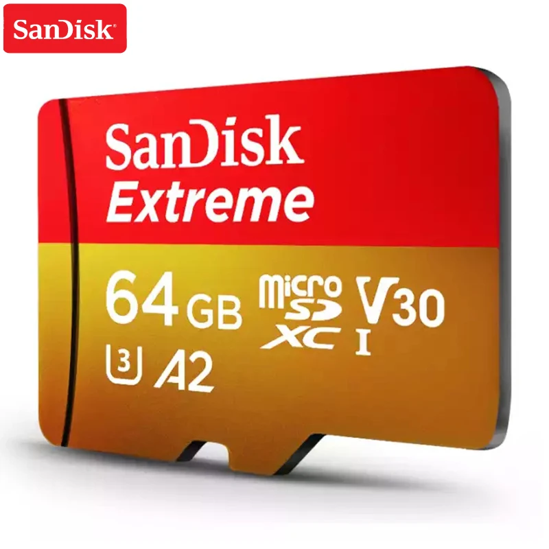 Карта памяти SanDisk Extreme Micro SD 128 ГБ 64 32 microSDHC/microSDXC U3 скорость чтения до 160 МБ/с./с UHD 3D 4K