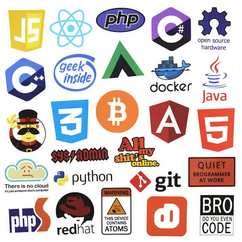 50 шт./компл. интернет Java JS Php Html Программирование наклейки Norepeat для Pad телефона