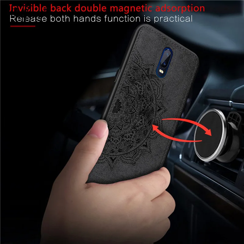 oppo r17 case luxury shockproof soft tpu cloth texture hard back pc phone bumper for oppo r17 silicone cover for oppo r17 fundas free global shipping
