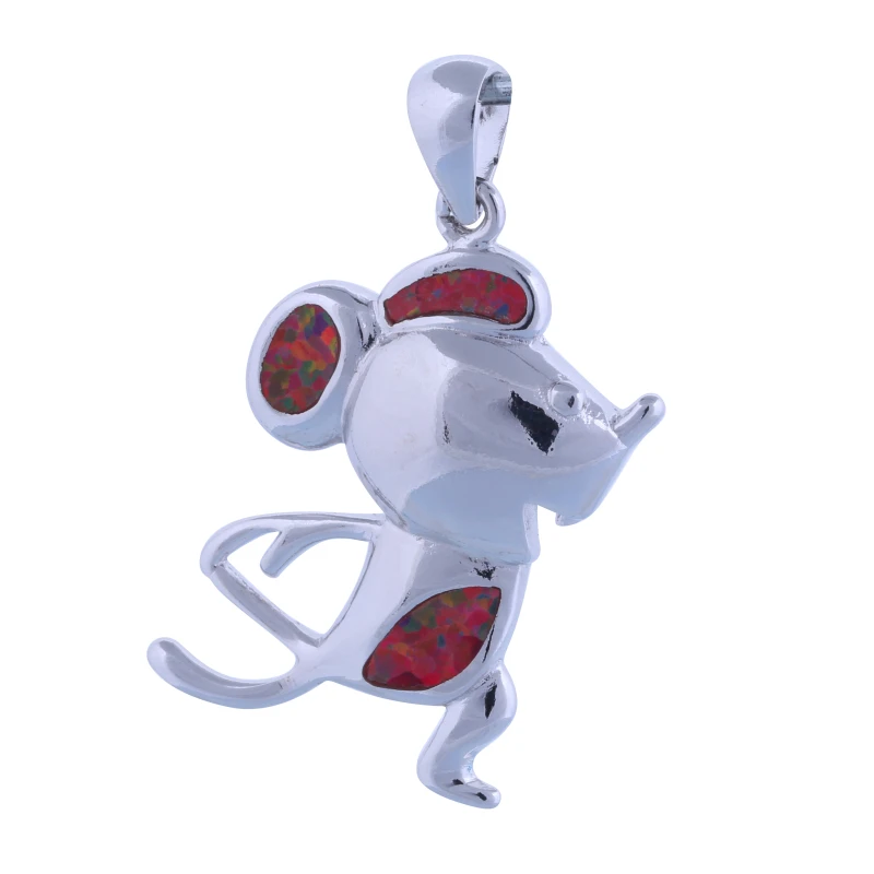 Garilina Модные украшения mouse Silver заполнены orange опал колье ожерелье для женщин P295
