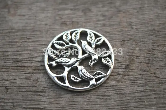 8 шт. птицы сидящие на дереве фотообои серебро бронза принадлежности 30 мм|tree charm|life