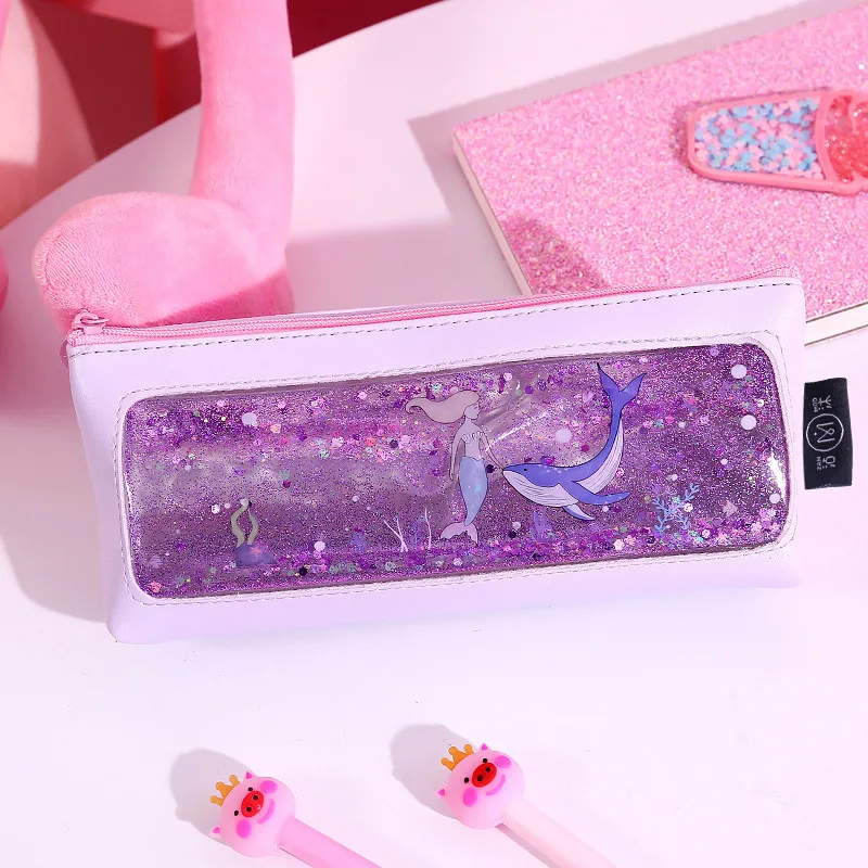 Милый ПВХ жидкий поросенок мультфильм животных Kawaii пенал и чехол для детей школьные принадлежности канцелярские сумки для хранения оптом - Цвет: 4