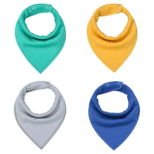 Детские Сверхмягкие нагрудники EGMAO из хлопка и регулируемого чистого цвета, Детская бандана, Слюнявчики для маленьких девочек и мальчиков, 1 шт.