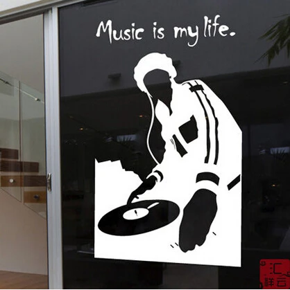 Магазин наклейки для украшения окна двери на стену танцы DJ том ли музыка и