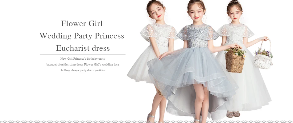 Girl's Wedding Party Foreign-style Petticoat Dresses Children's Birthday Show Wedding Dresses Little Girl's Piano Show Dresses