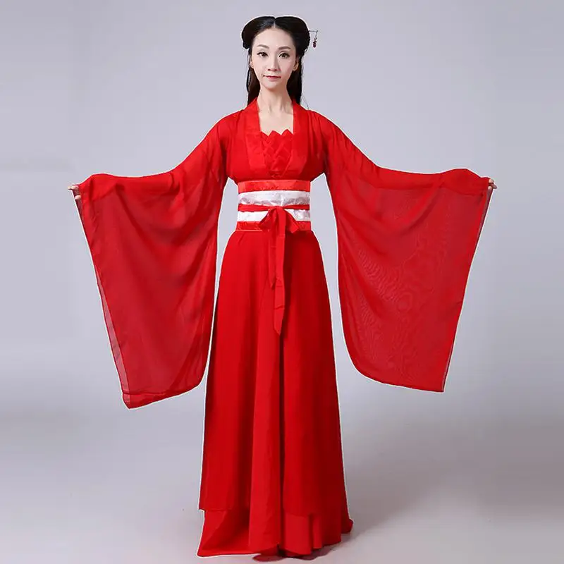 Новый Национальный костюм ханьфу Древний китайский Костюм Hanfu женская одежда
