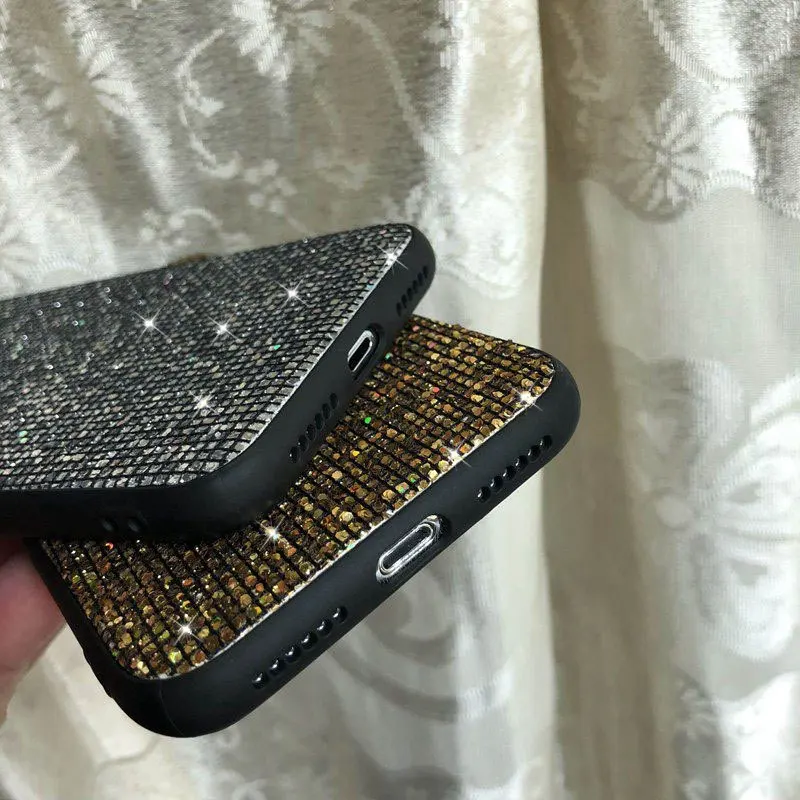 Роскошный Золотой Блестящий Мягкий силиконовый чехол для iPhone X XS XR Max блестящий